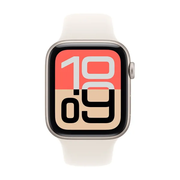 Apple Watch Series SE 3 44mm Starlight Aluminum Case with Starlight Sport Band S/M